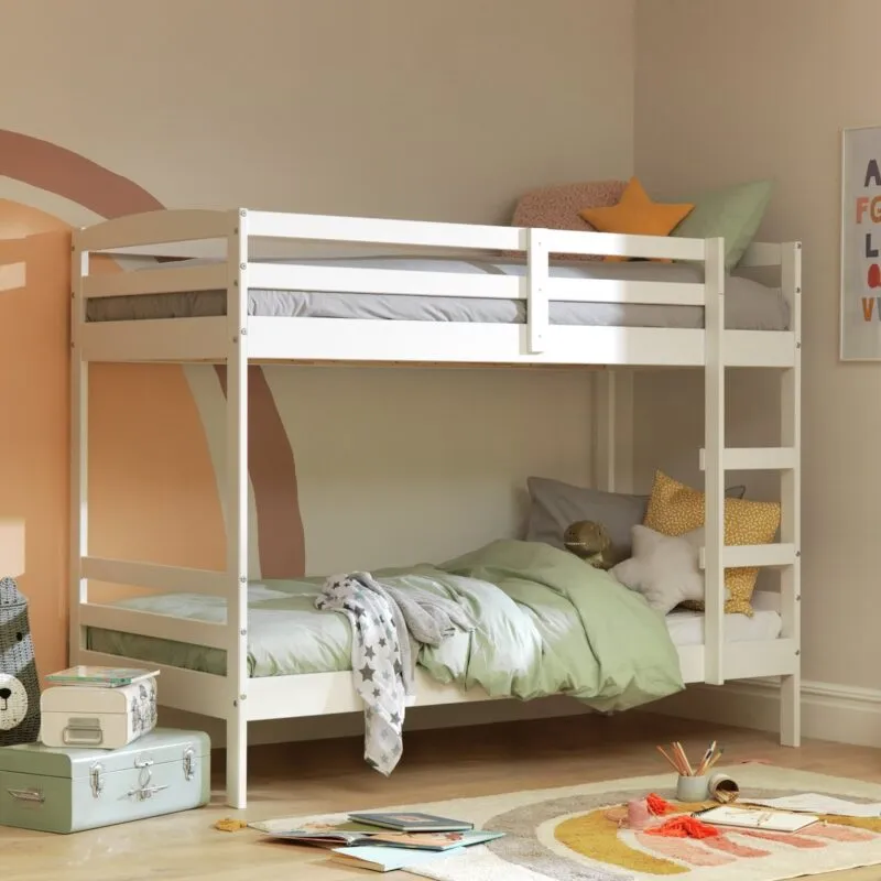 White-painted bunk bed