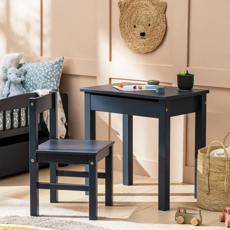 Kid's ink blue desk and chair set