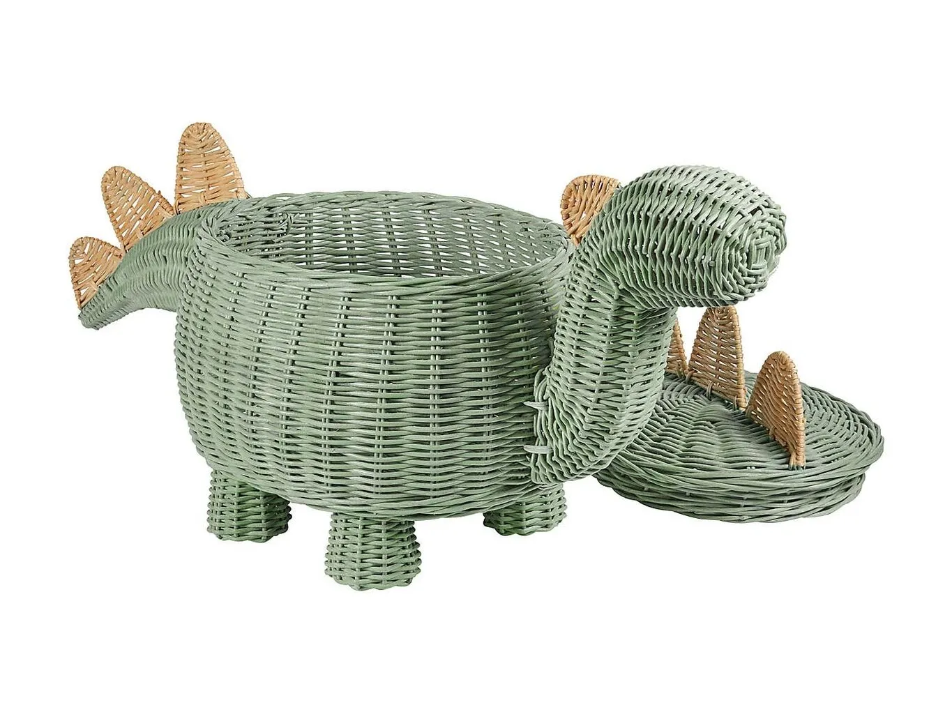 Green dinosaur themed storage basket