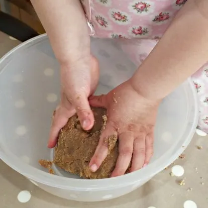 Mixing the dough in a bowl