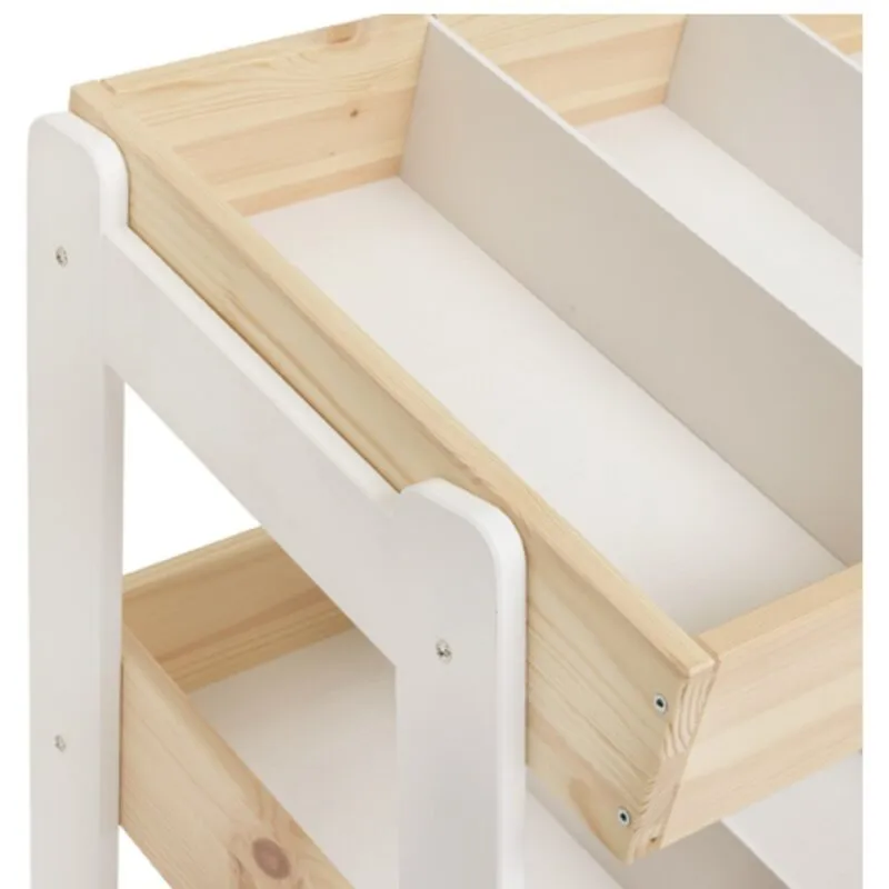 Pine storage shelf with divider