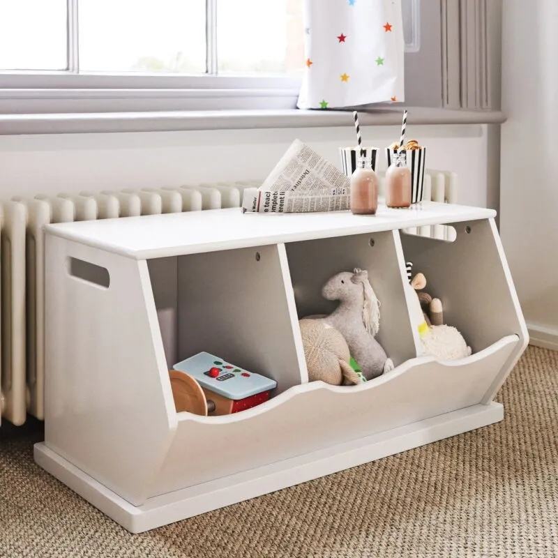 Stackable storage trunk with 3 sections
