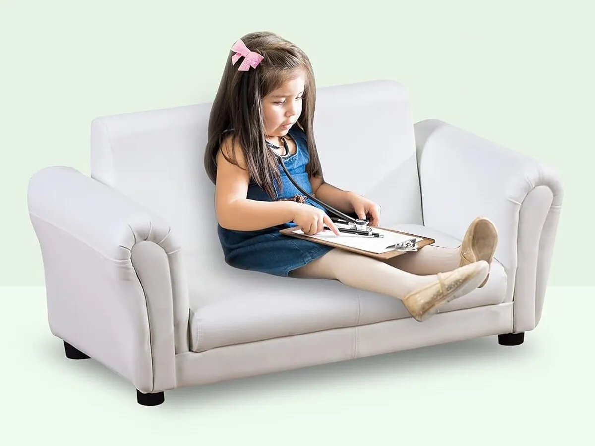 Toddler's white sofa