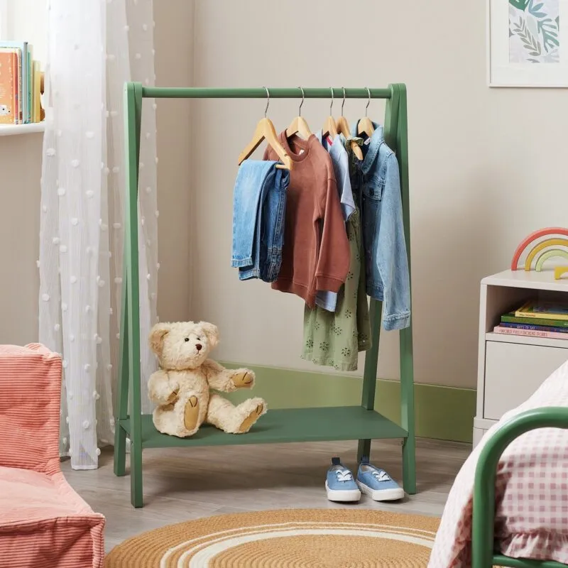 Green clothes rail