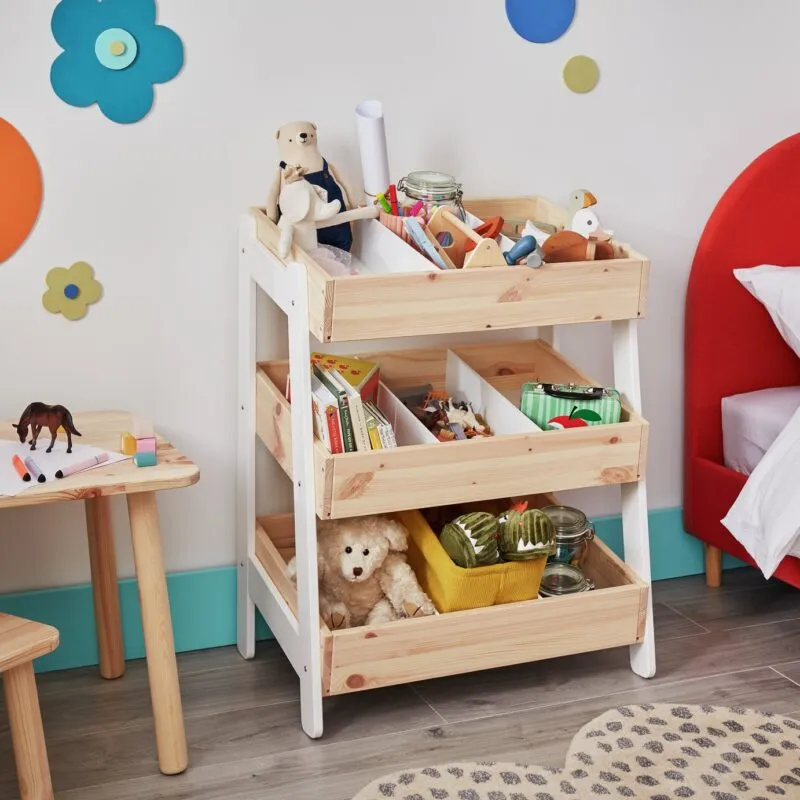 3-tier pine storage unit