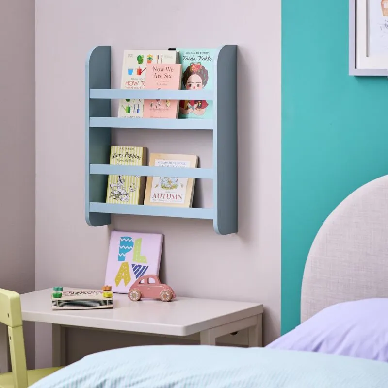 Duck egg blue wall shelf