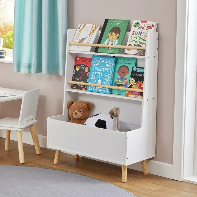 White bookcase with storage