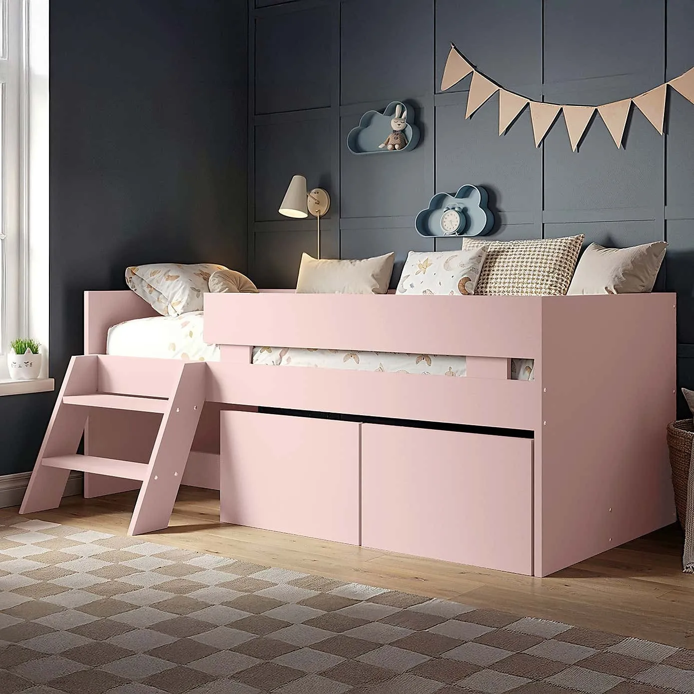 Pink low sleeper bed