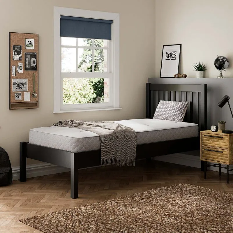 Black single bed frame
