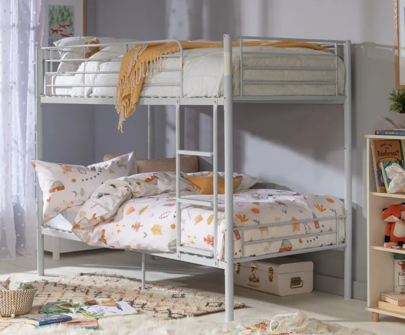 Silver metal bunk bed