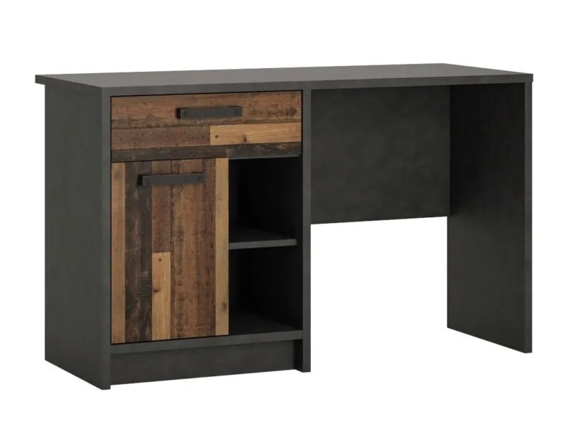 Industrial style oak and black desk