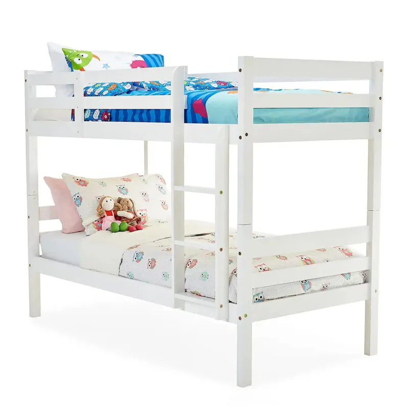 White painted bunk bed