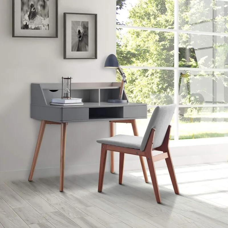 Grey Scandi-style writing desk