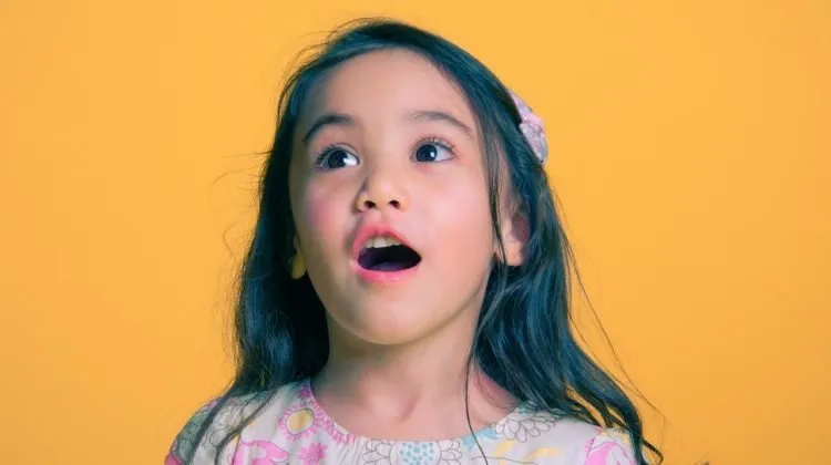 Young girl talking