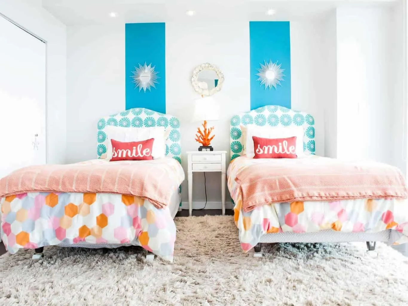 Shared bedroom with 2 beds